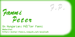 fanni peter business card